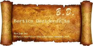 Bertics Dezideráta névjegykártya